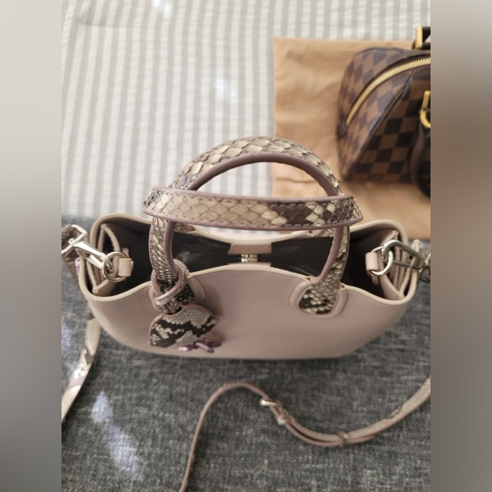 Dior 2 Way Leather And Python Handbag/Shoulder - image 5